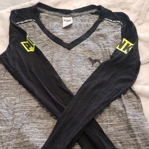 Gray and black PINK long sleeve shirt